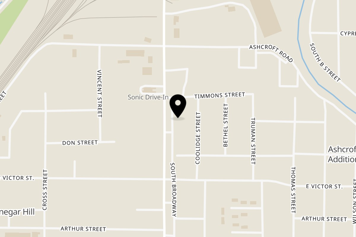 Map showing the location of The Fishin' Pig on 1518 S Broadway St #6340 in Poplar Bluff